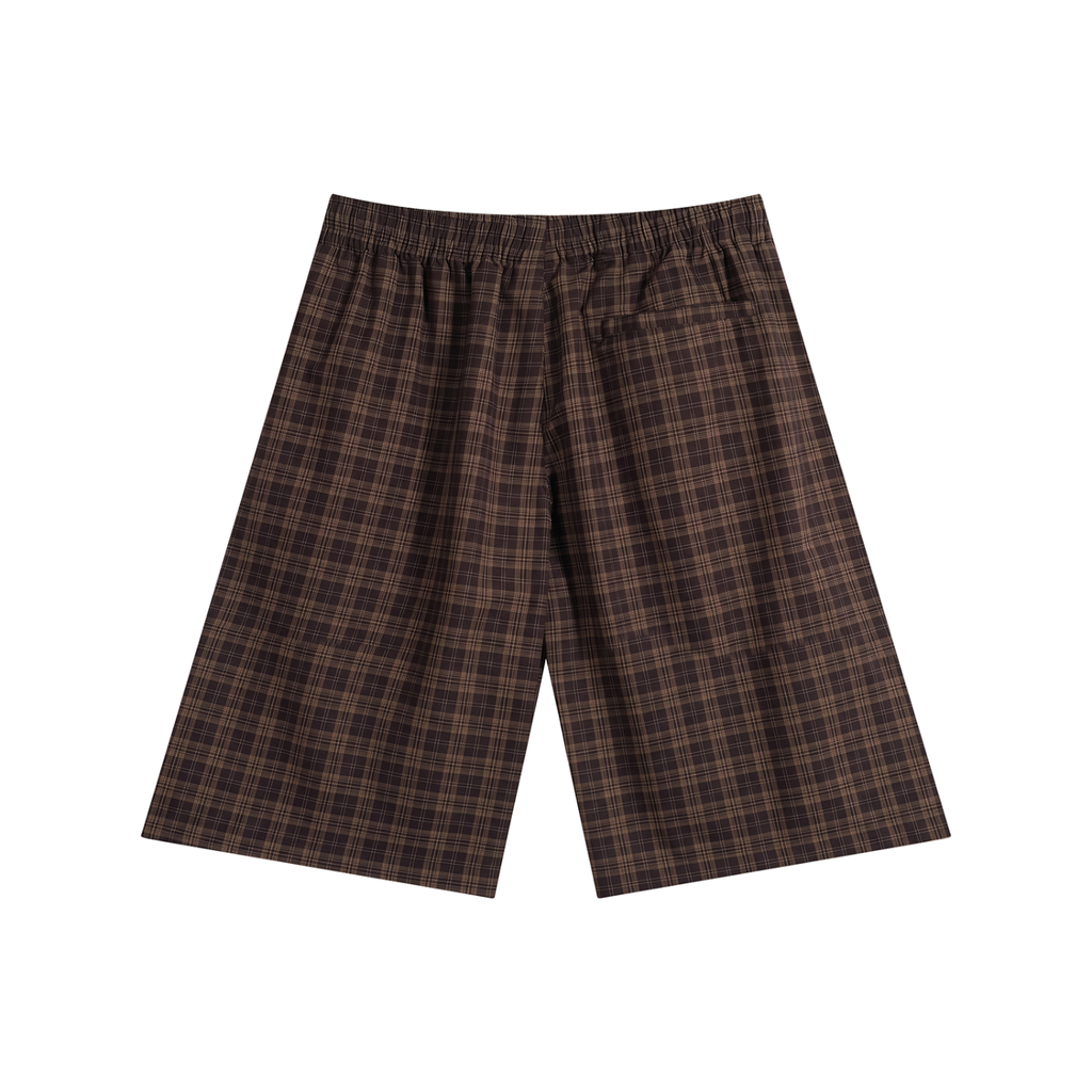 MB Unisex Plaid Wide Leg Shorts