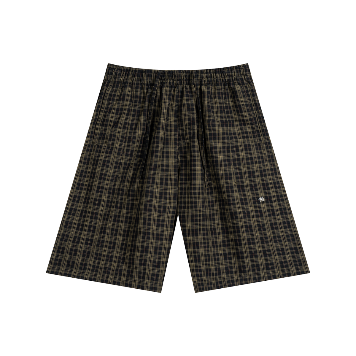 MB Unisex Plaid Wide Leg Shorts