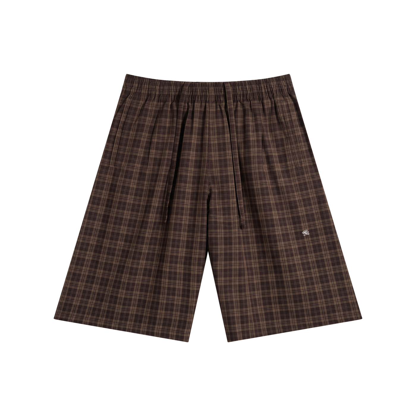 MB Unisex Plaid Wide Leg Shorts