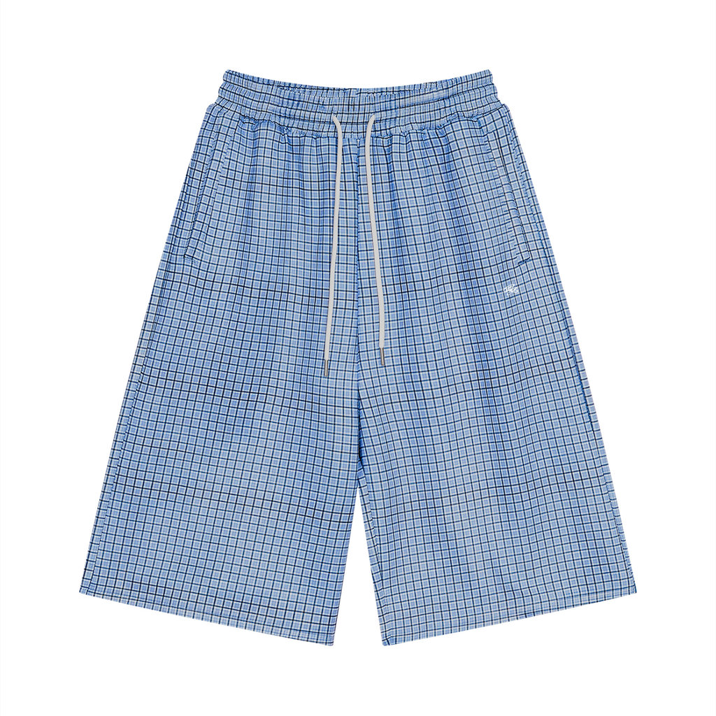 MB Unisex Plaid Drawstring Shorts