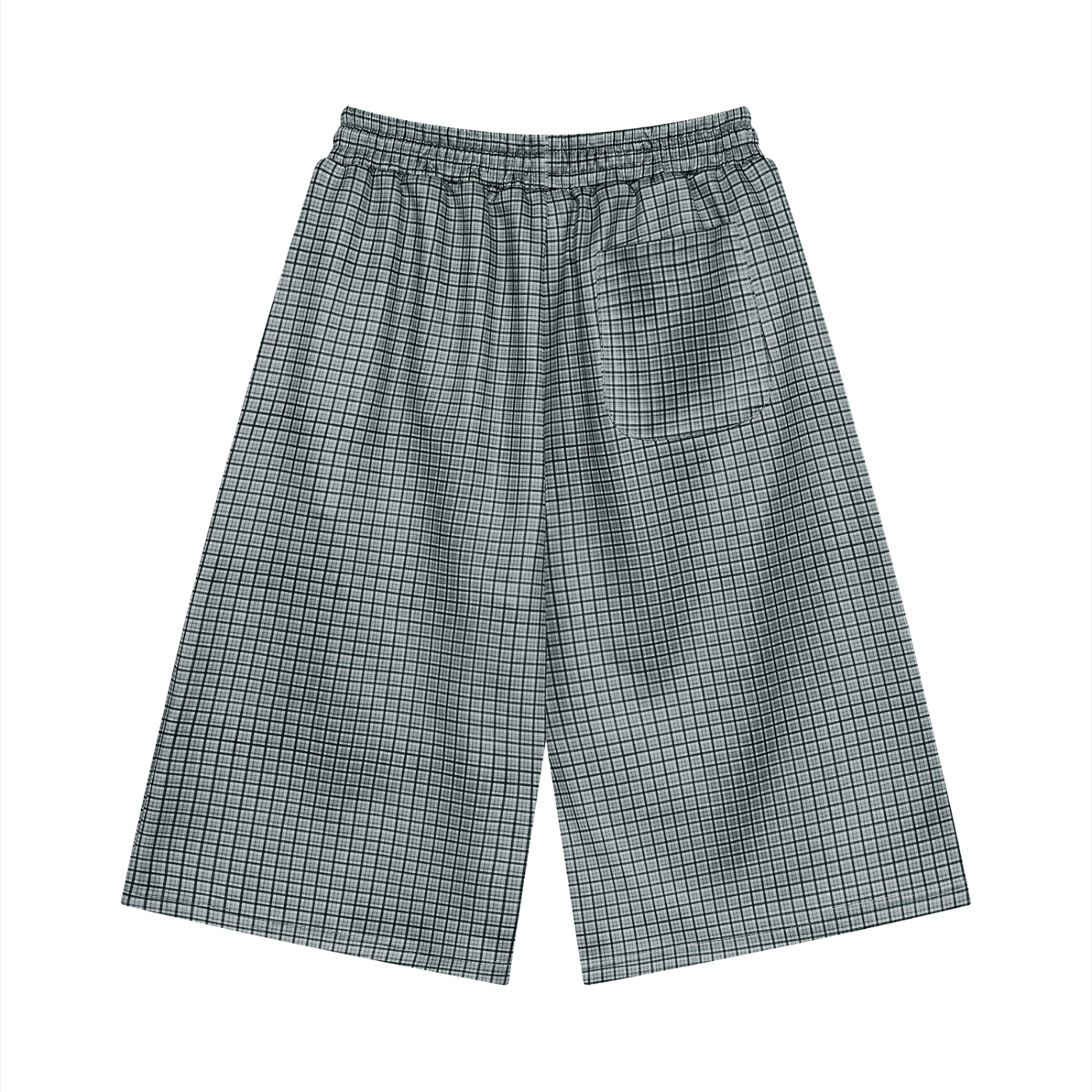 MB Unisex Plaid Drawstring Shorts