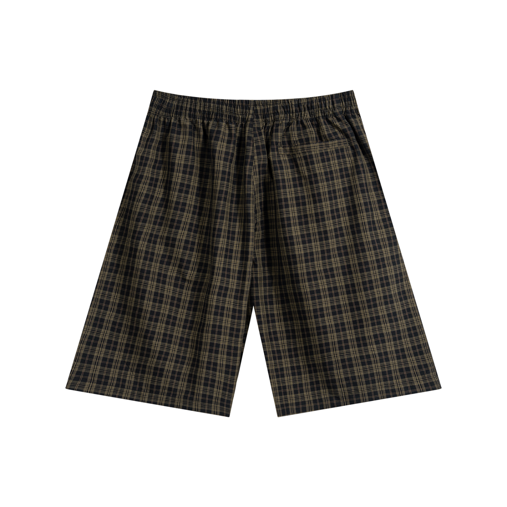MB Unisex Plaid Wide Leg Shorts