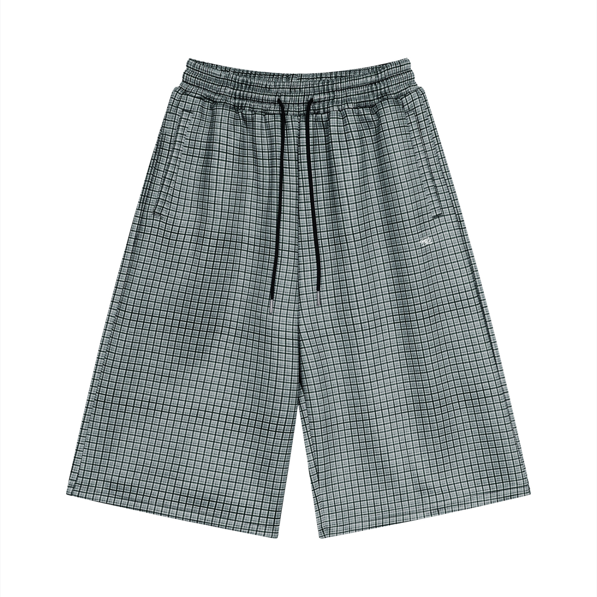 MB Unisex Plaid Drawstring Shorts