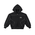 MB Boxy Black Zip Hoodie